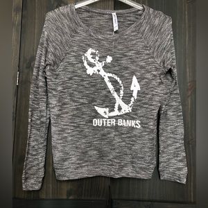 *SALE MUST GO*  Liquid Energy grey sheer long sleeve Outer Banks shirt size M